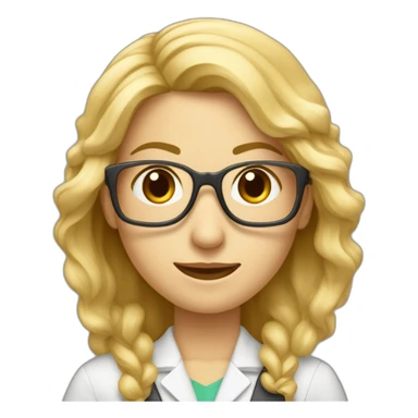 Profesora de matemáticas con gafas y calculadora, rubia y de pelo corto sticker