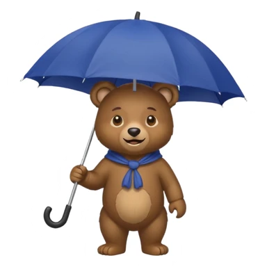 Bear with umbrella hat sticker