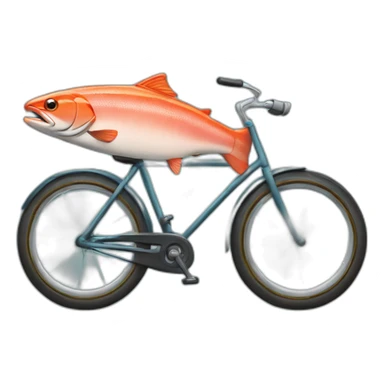 salmon on a bike sticker