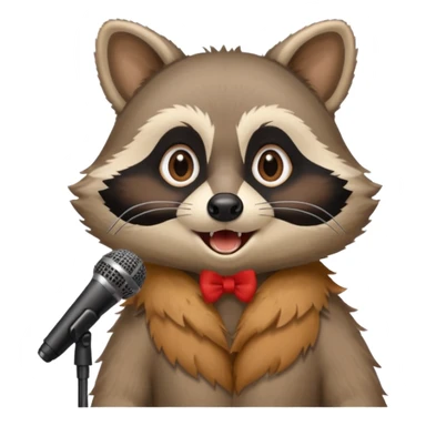 Racoon singing with mic  sticker