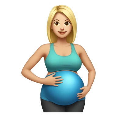 pregnant woman at the gym sticker