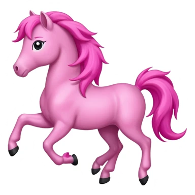 pink pony prancing with its mane flowing sticker