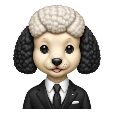 Poodle Dog wearing suit sticker
