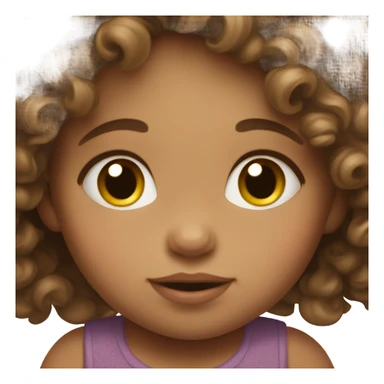 Baby girl with curly brown hair sticker