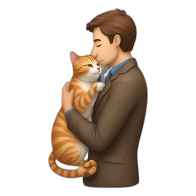 A man kissing à cat sticker