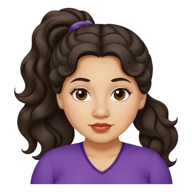  plus size light skin latino women with wavy dark hair in pony tail flat wide nose  sticker