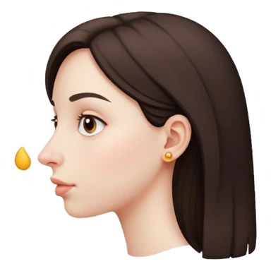 Girl with big bulgy Nose, side view sticker