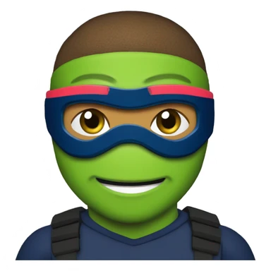 kylian mbappe as a teenage mutant ninja turtle, psg colour eyemask sticker