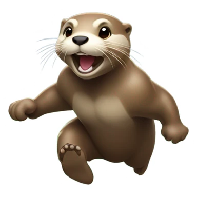 Otter running a race sticker