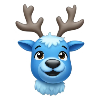 cute blue reindeer sticker