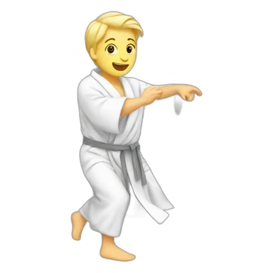 Blond White boy dancing in à grey bathrobe sticker