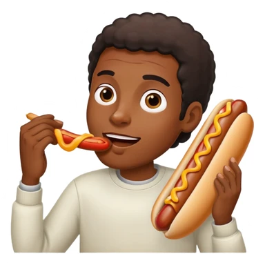 Black man eating a hotdog sticker
