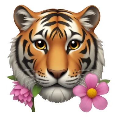Tiger with flower  sticker