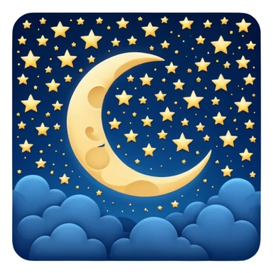 starry sky with crescent moon sticker