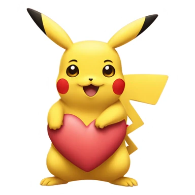 Pikachu with hearts sticker