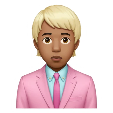 Tyler the Creator with blonde wig and pink suit from IGOR era sticker