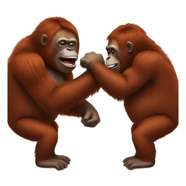 two orangutans fighting at the bar sticker