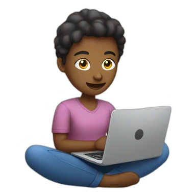 social media manager working on laptop sticker