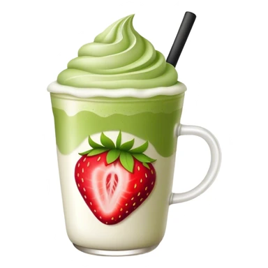 matcha latte with strawberry cold foam sticker