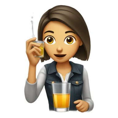 a girl taking a shot of tequila sticker