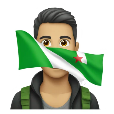 a green syria flag  sticker