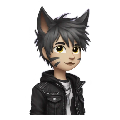 Cute Edgy Attractive Punk Catboy sticker