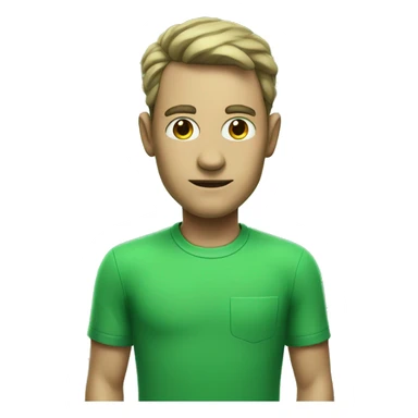 male portrait in green shirt alien in background  sticker