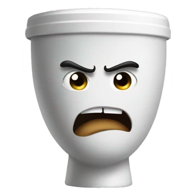An angry toilet sticker