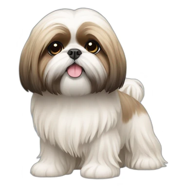 Dog Shih Tzu with long wool full-height  sticker