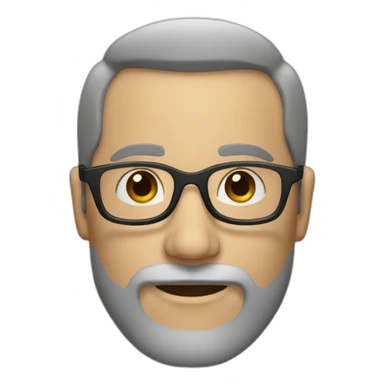 White Man with Brown hear, rounded glasses, black grey beard sticker