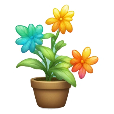 Shimmery colorful plant sticker