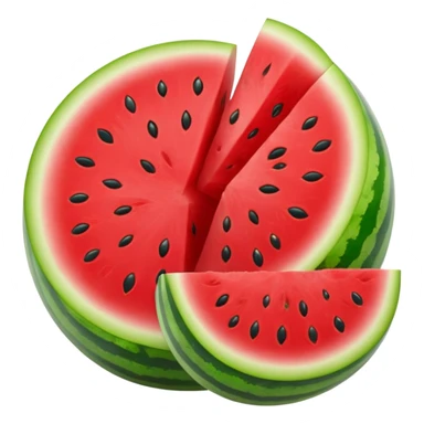a whole watermelon and a watermelon cut in half, both shown together sticker