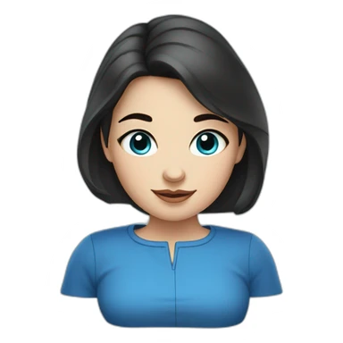 finnish woman with big cheeks and small blue eyes and dark hair sticker