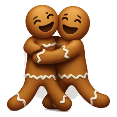 Two gingerbread men hugging sticker