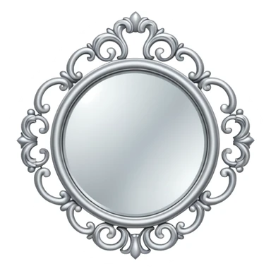 silver elegant mirror with a lot of decoration sticker