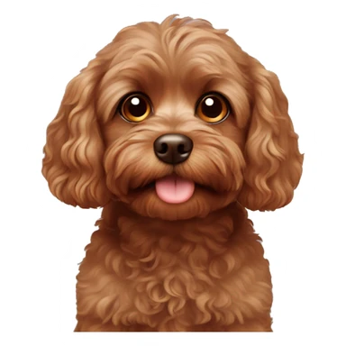 adorable brown cavapoo dog face sticker