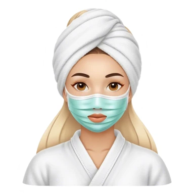 Lady with face mask spa beauty full face relaxing sticker