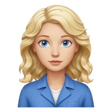 Blonde avec yeux bleus qui est architecte , cheveux ondulés , Sans lunettes  sticker