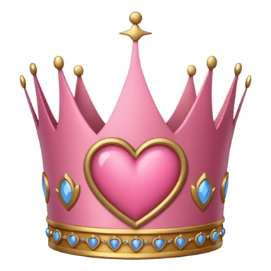 Crown little pink with heart sticker