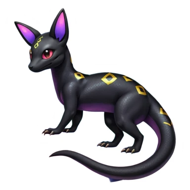 Nebulae Salandit-Umbreon-Fakémon-hybrid-creature (full body)  sticker