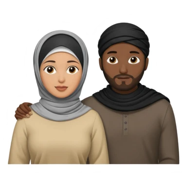 Mixed hijabi wife black husband normal hair  sticker