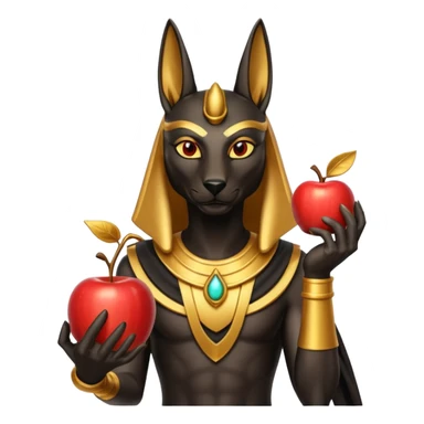 anubis god with an apple sticker