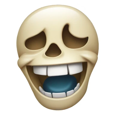 skull laughing with one tooth missing  sticker