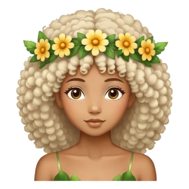 Dreamy pretty nature fairy with Afro hair  sticker