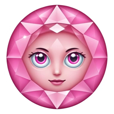 pink diamond with eyes sticker
