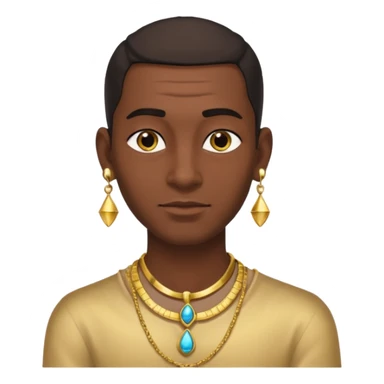 farao in egypt man earring sticker