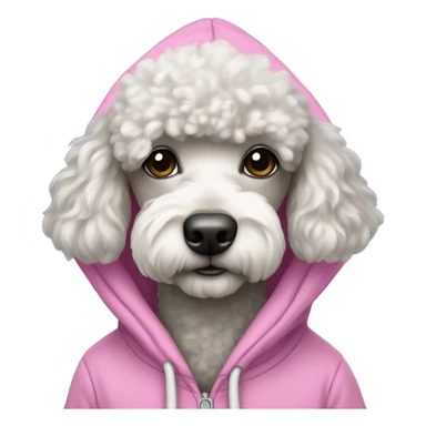 Poodle wearing a hoodie sticker