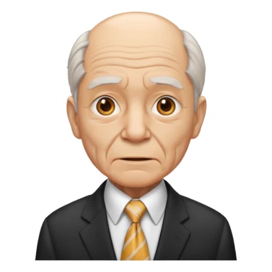 old man in suit with Necktie sticker