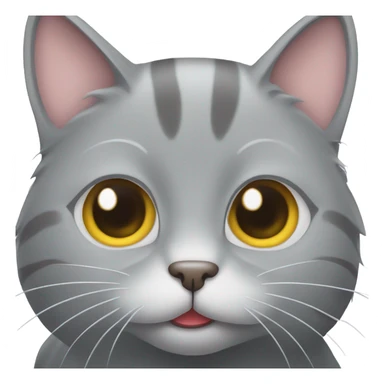 Grey cat sticking out tongue  sticker