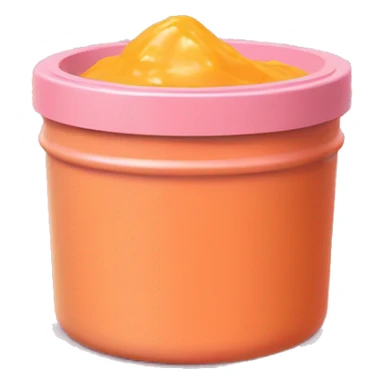 yellow ish orange wax substance in small round pink container sticker